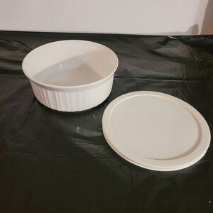 corningware stoneware 1.5qt 1.4ltr bake/serving bowl with plastic lid